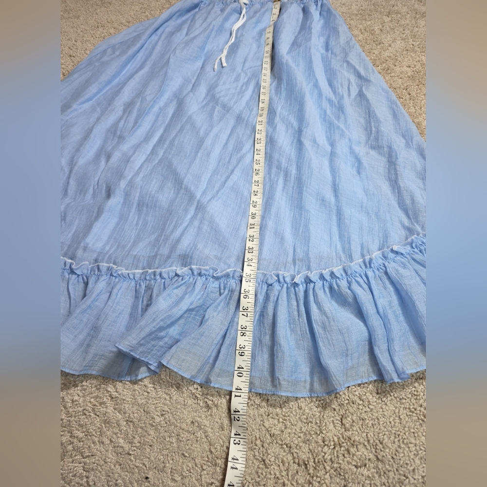12TH TRIBE Light Blue Dahlia Maxi Skirt and Matching Tie Top Size Large - Picture 5 of 13